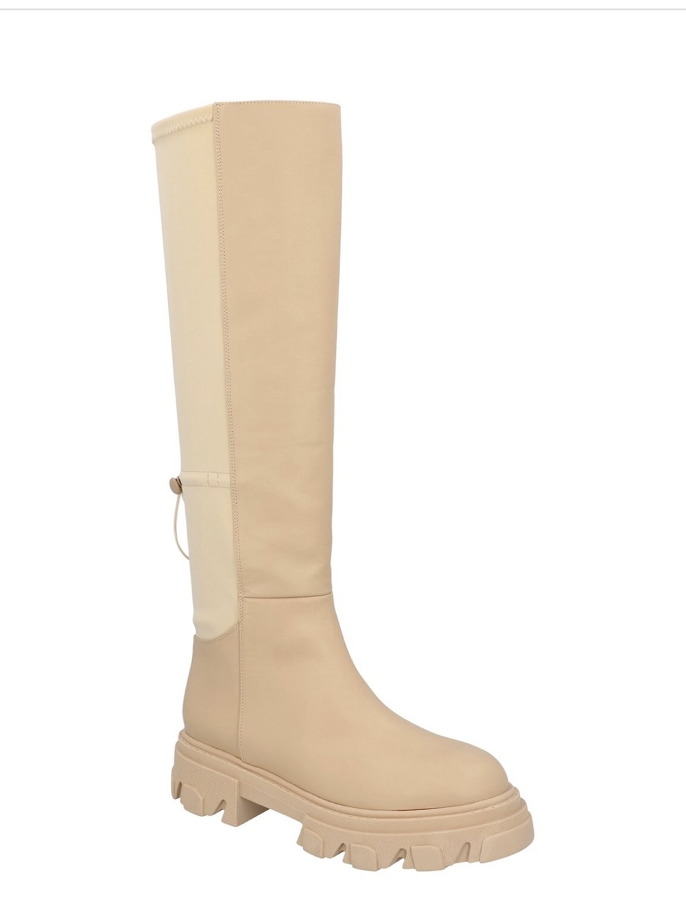 💛Gia Borghini Oatmilk Leather Knee High Lug Boots | EU 37.5 / US 7.5 | Box + Du